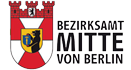 Logo BA Mitte. Wappen mit Schriftzug Bezirksamt Mitte von Berlin